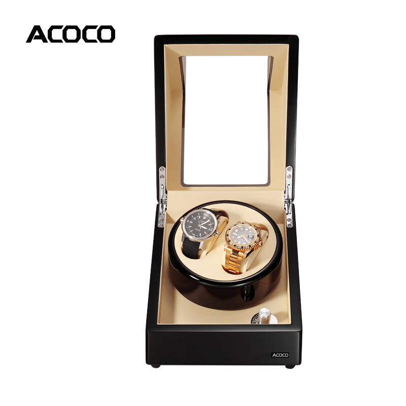 Acoco Dual Watch Winder (2+0) – Silent Motor, Luxury Leather