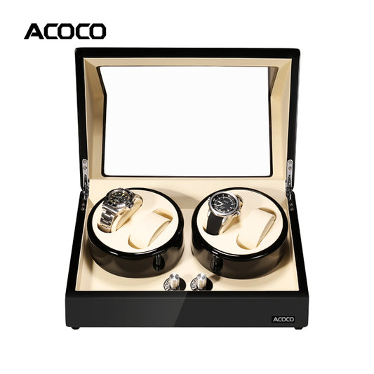 Acoco 4 Watch Winder 4+0 – Elegant 4-Slot Automatic Watch Winder