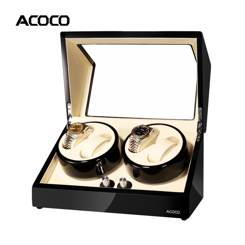 Acoco 4 Watch Winder 4+0 – Elegant 4-Slot Automatic Watch Winder
