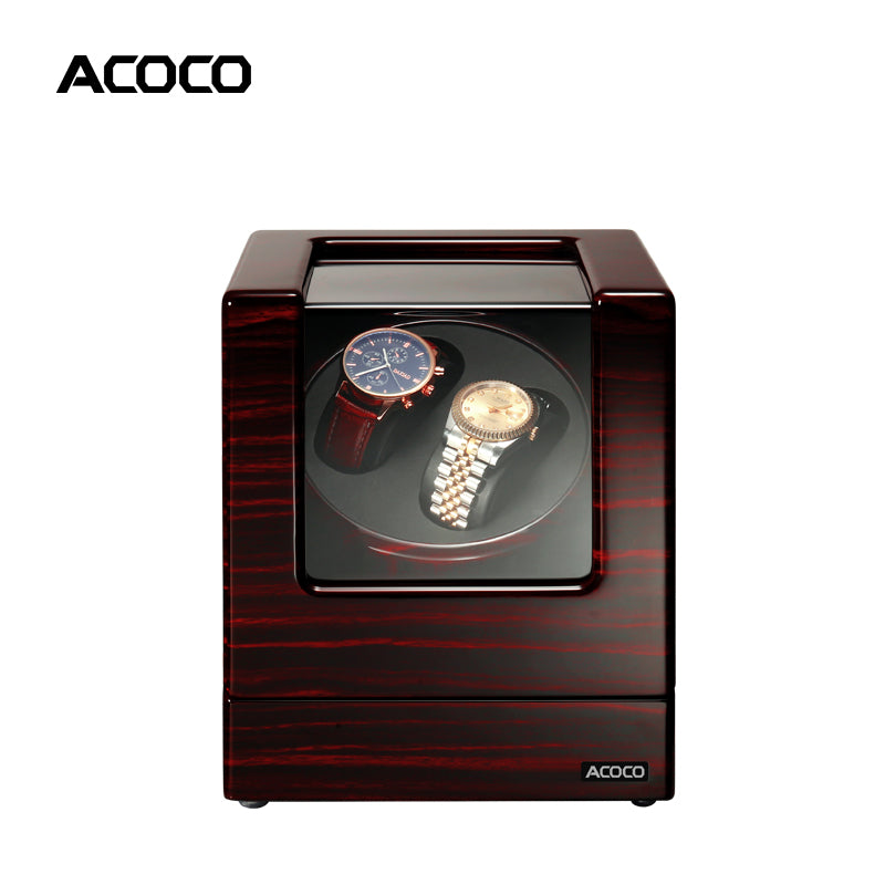 Acoco Dual Watch Winder (2+0) – Silent Motor, Luxury Leather
