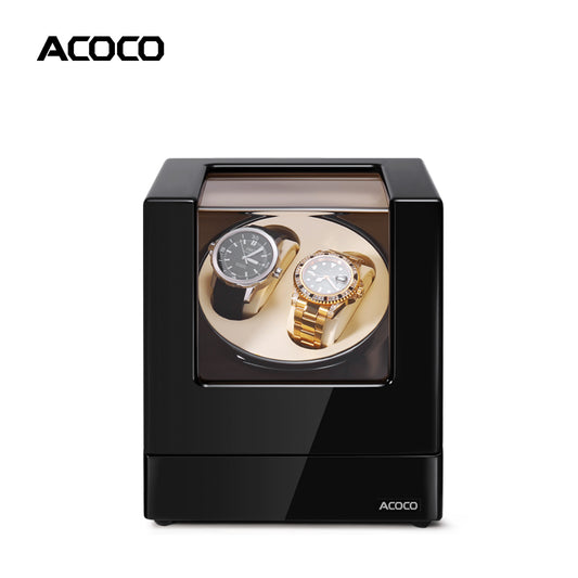 Acoco Dual Watch Winder (2+0) – Silent Motor, Luxury Leather