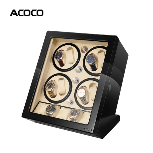 Acoco 8 Watch Winder 8+5 – Elegant 8-Slot Automatic Watch Winder with 5 Storage Compartments