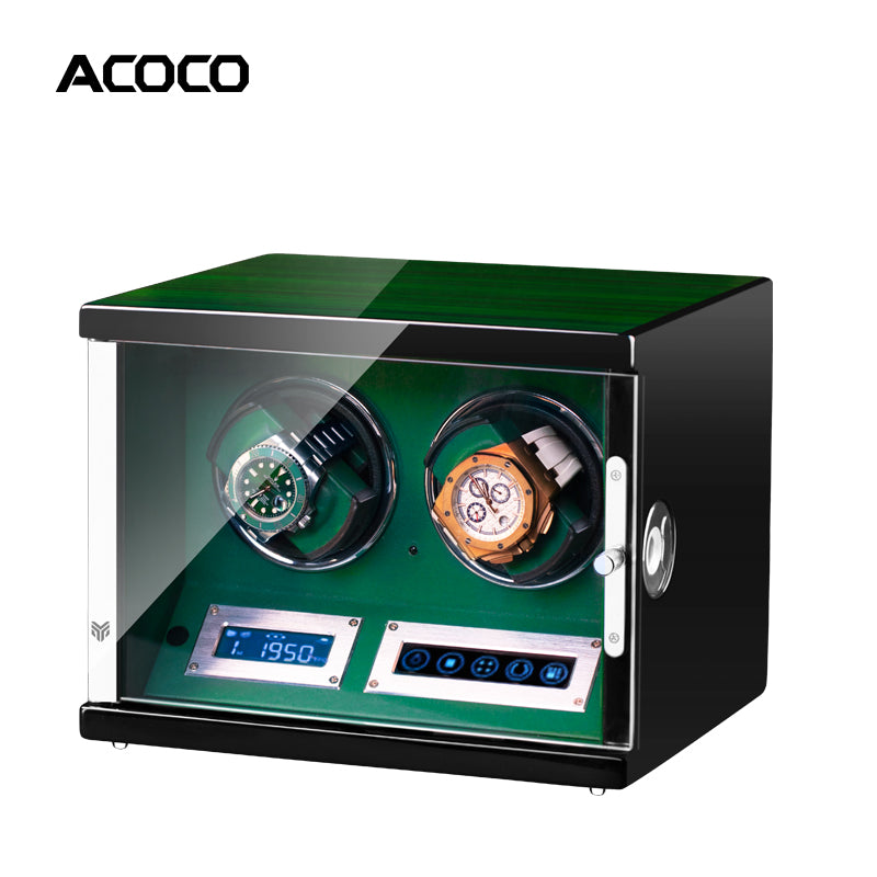 Acoco Emerald Spirit 2 Watch Winder – Touch Control with Fingerprint Lock & LED Ambient Light