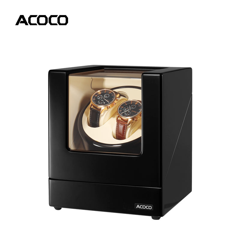 Acoco Dual Watch Winder (2+0) – Silent Motor, Luxury Leather
