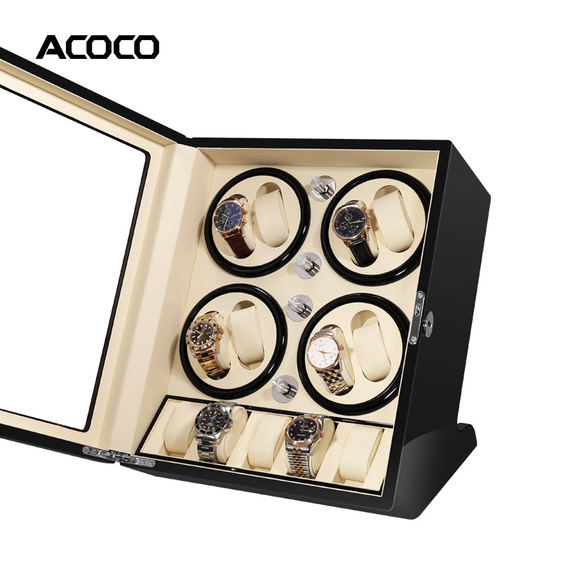 Acoco 8 Watch Winder 8+5 – Elegant 8-Slot Automatic Watch Winder with 5 Storage Compartments