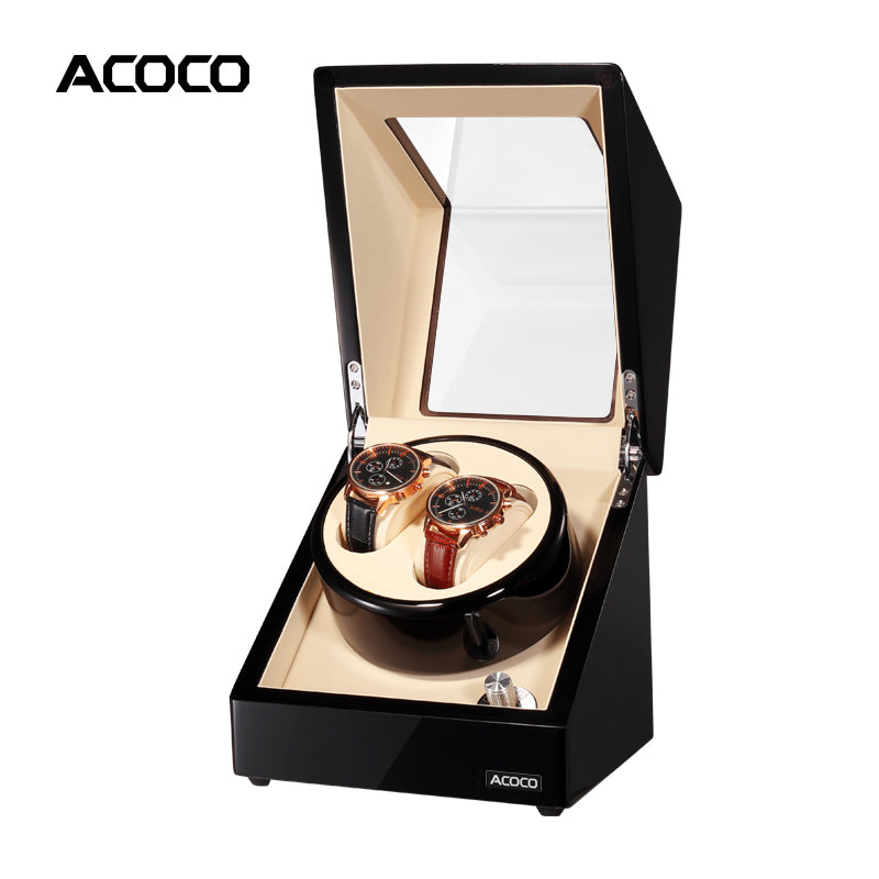 Acoco Dual Watch Winder (2+0) – Silent Motor, Luxury Leather
