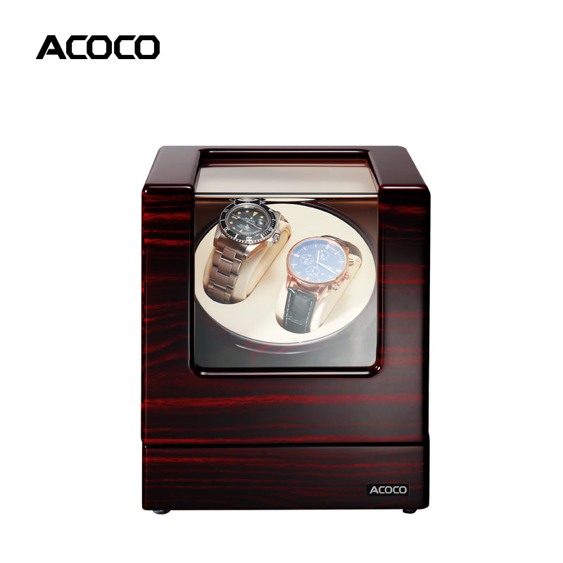 Acoco Dual Watch Winder (2+0) – Silent Motor, Luxury Leather